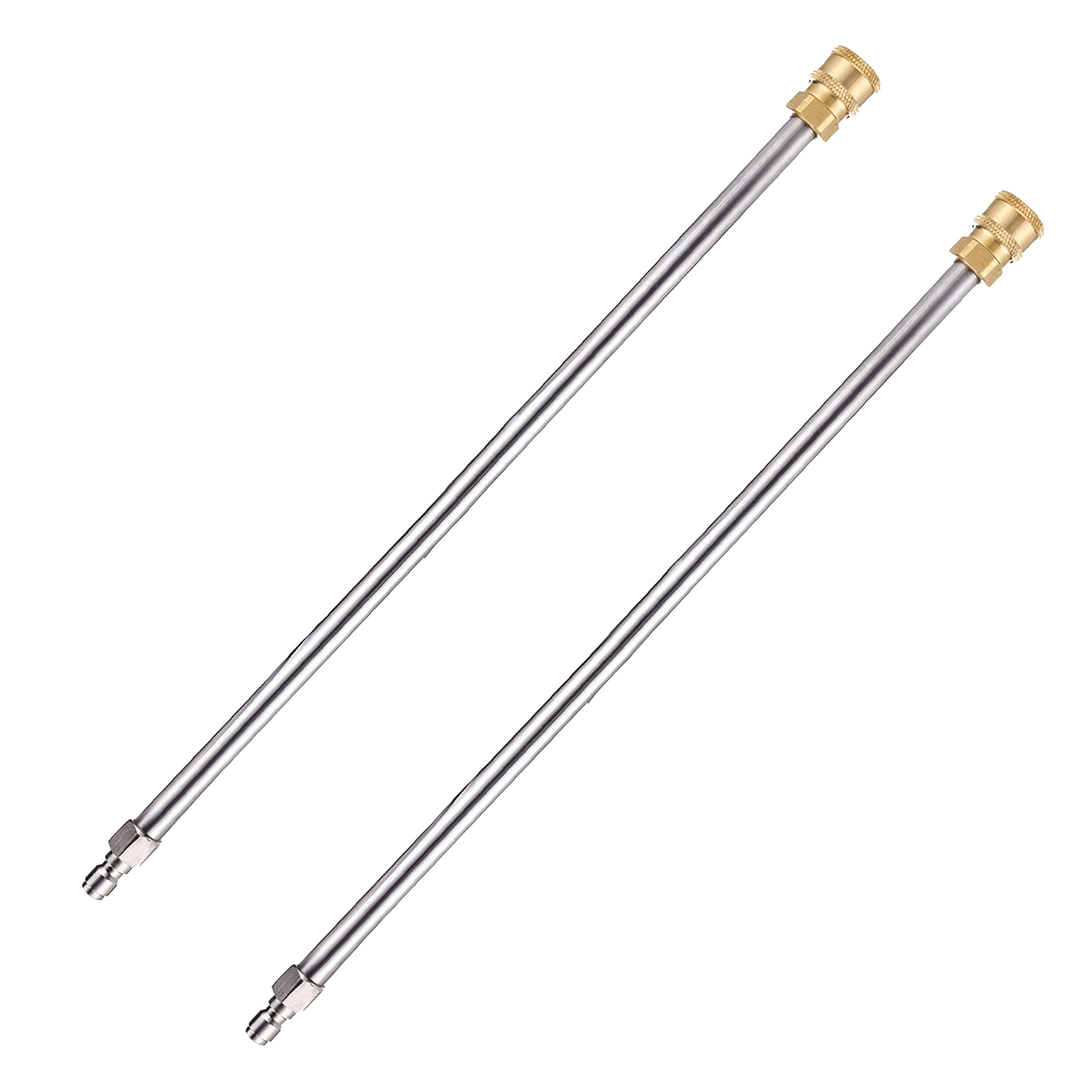 TEMU 2pcs, 17-inch Stainless Steel High-pressure Cleaning Gun Extension Rod Connect - Durable Nozzles For Car Washing And Outdoor Cleaning