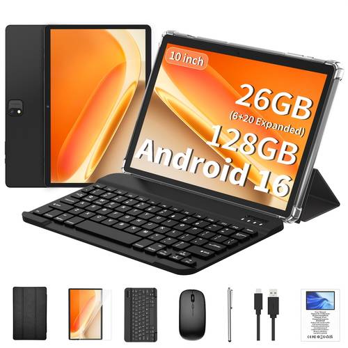 imagen del artículo , tableta de 10.1 pulgadas, 26 gb de (6+20) + 128 gb de rom (ampliable a 1 tb), 5g, wi-fi 6, tipo-c, gms. para estudiar, , lectura, películas, entretenimiento.