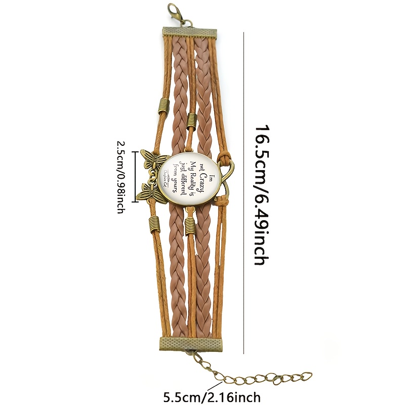 Women's Vintage Embossed Hollow-Out Butterfly Woven Bracelet