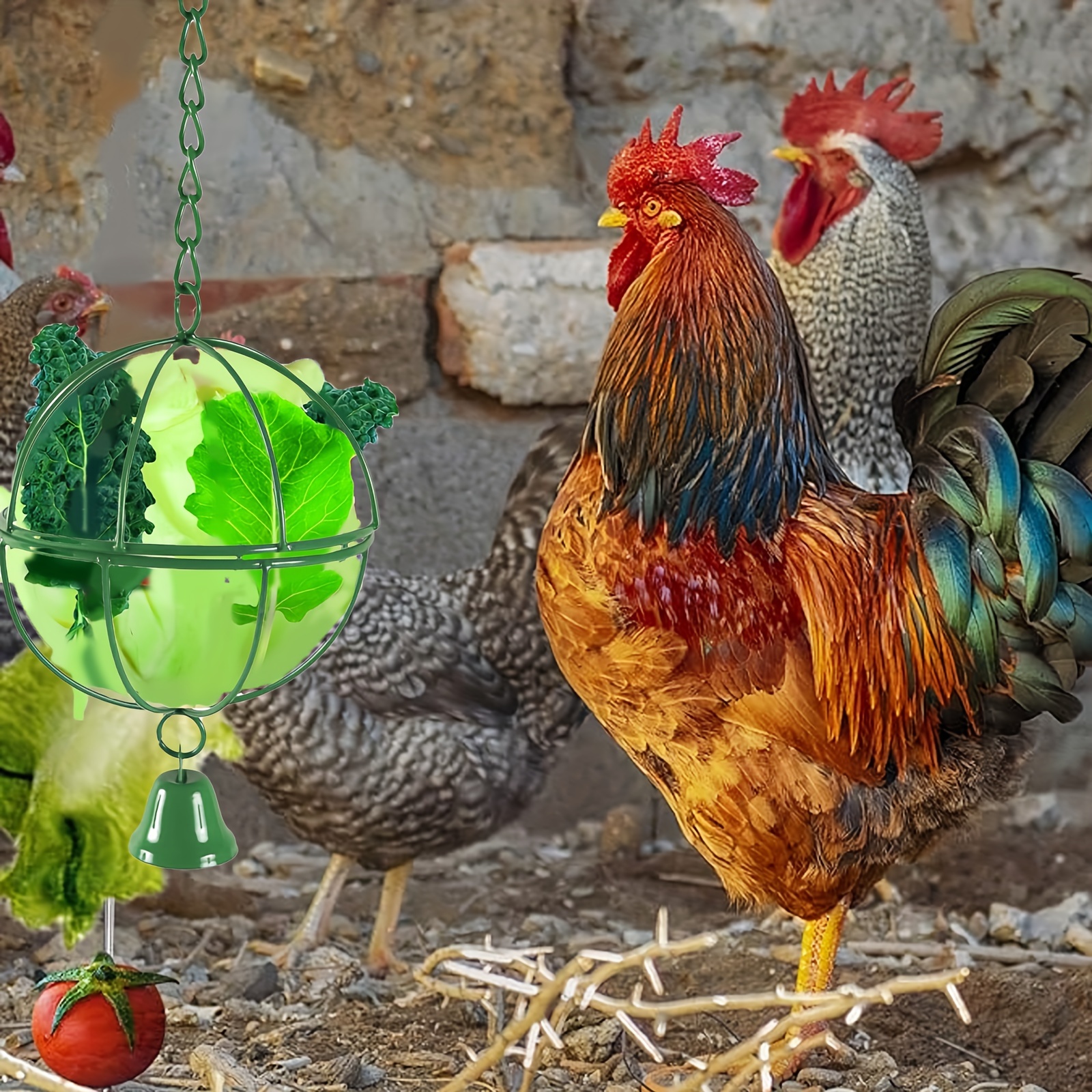 Random Color Chicken Vegetable Feeder Chicken Treat Ball Temu