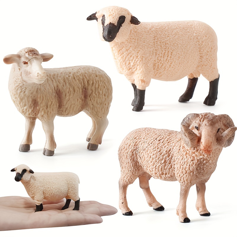 

Art And Crafts Solid Resin + Pvc Static Simulation Wildlife Models Goat Sheep Shropshire Sheep Series Ornaments Perfect Easter, Valentine's Day, New Year Gift, Room Decor