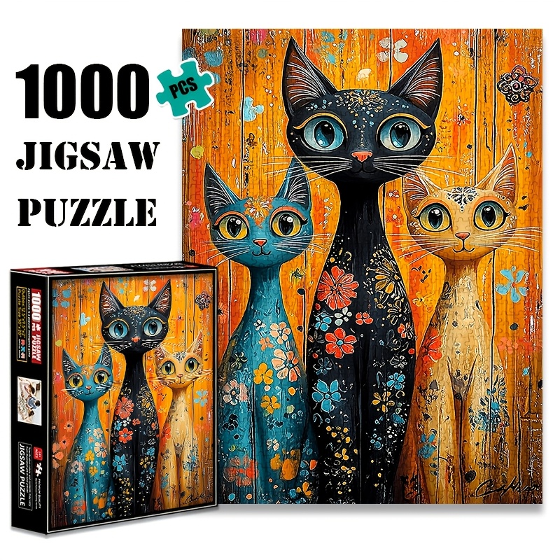 首長ネコ 1000ピース 紙製ジグソーパズル 大型パズル玩具 精巧なゲーム
