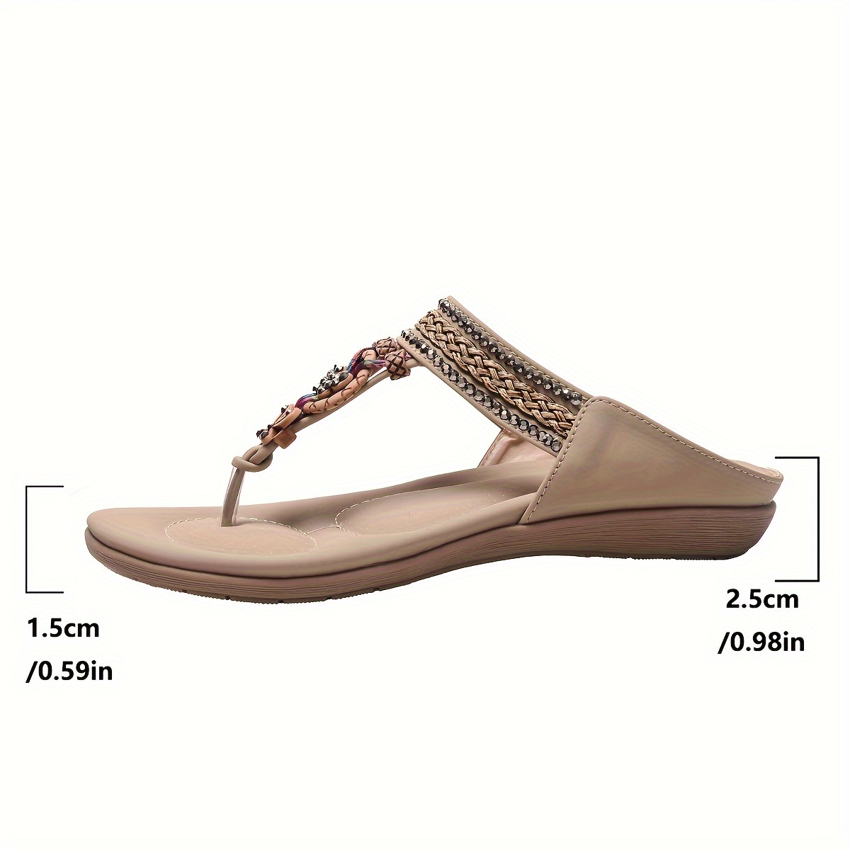 2024 New Women's European and American Women's Shoes Fashion Handmade Beaded Water Clamp Foot Flat Half Bag Slippers Retro Large Shoes, Women Shoes