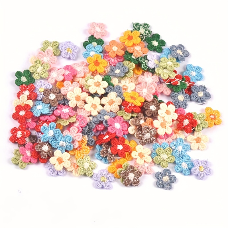 

50-pack 1.5cm Multicolor Five-petal Lace Appliques, Hand Sewing Embellishments For Diy Clothing, Hats, Scarves & Crafts