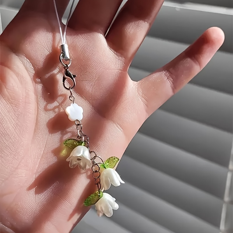 

1pc Fresh Handmade Flower String Mobile Phone Case Hanging Decoration Bag Pendant Decoration