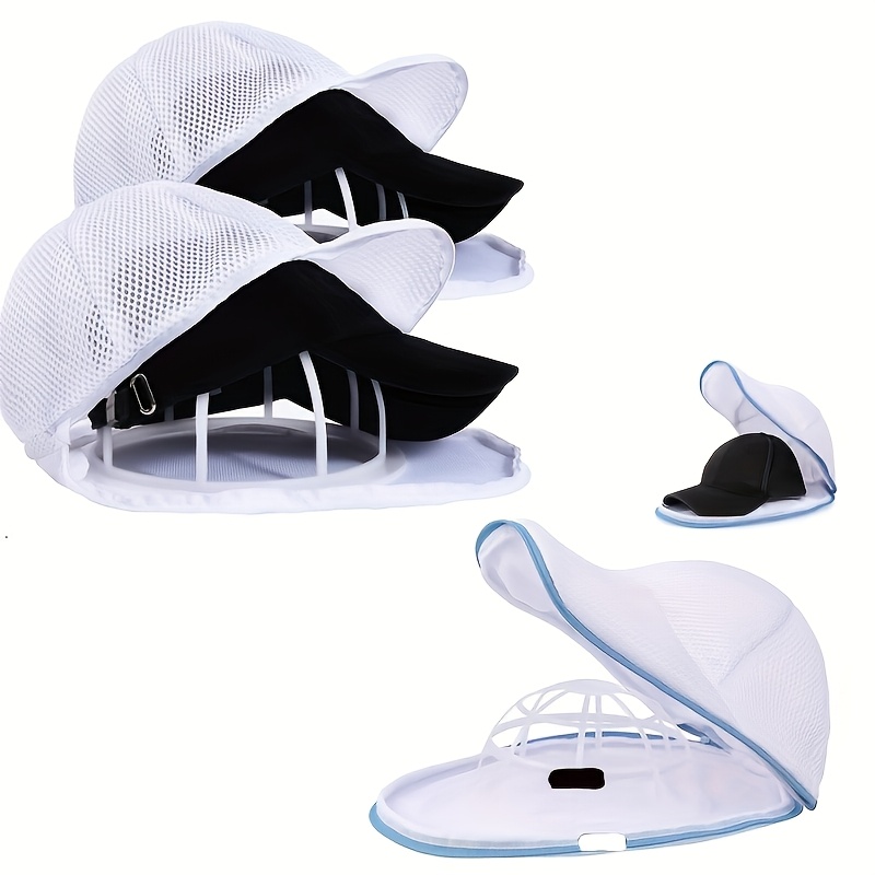 

1pc Oval-shaped Polyester Hat Cleaning Protector With Zipper - Woven Laundry Cage, Non-woven Hat Rack, Anti-distortion Laundry Bag, Laundry Bags