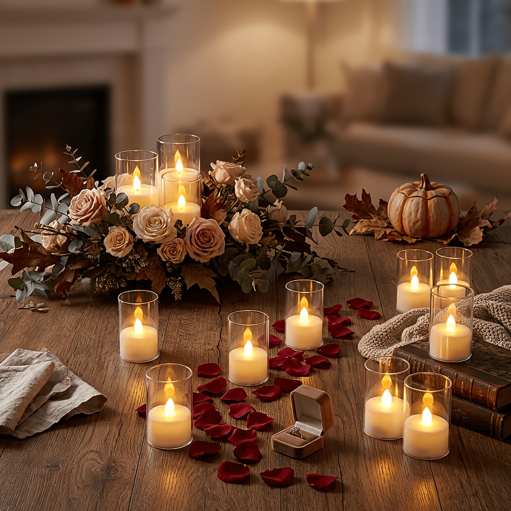 12-Pack Flameless LED Tea Light Candles with Remote Control