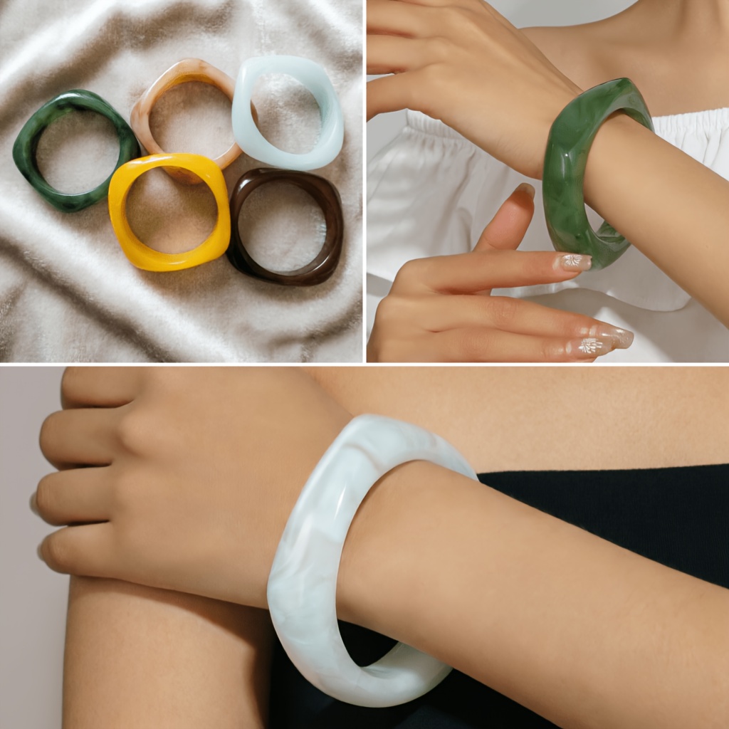 Vintage Simple Versatile Irregular Resin Bracelet