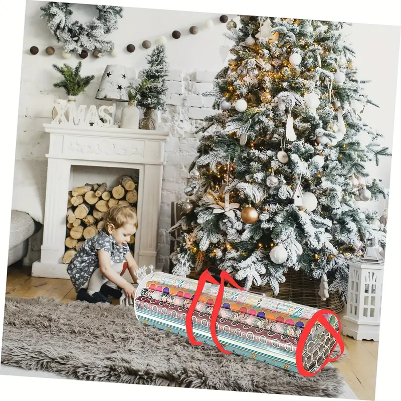 Gift Wrapping Paper Storage Bag Christmas Gift Packaging - Temu