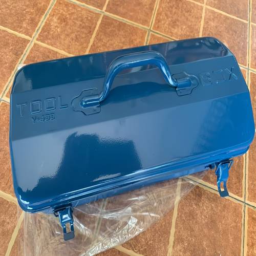 heavy duty waterproof metal toolbox portable durable blue organizer with rolled steel plate for drop ideal for auto repair outdoor camping hiking multifunctional storage solution outdoor storage box waterproof