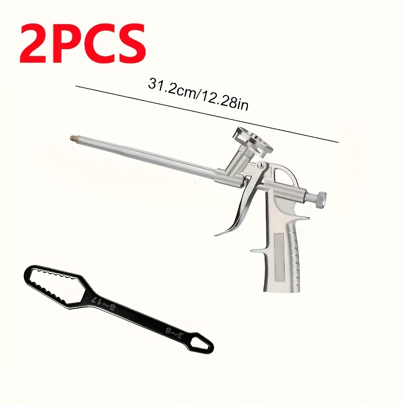 TEMU Pistolet à mousse professionnel 2 pièces avec clé multifonction et pompe à gâchette entièrement métallique, facile à nettoyer, moussage lisse,