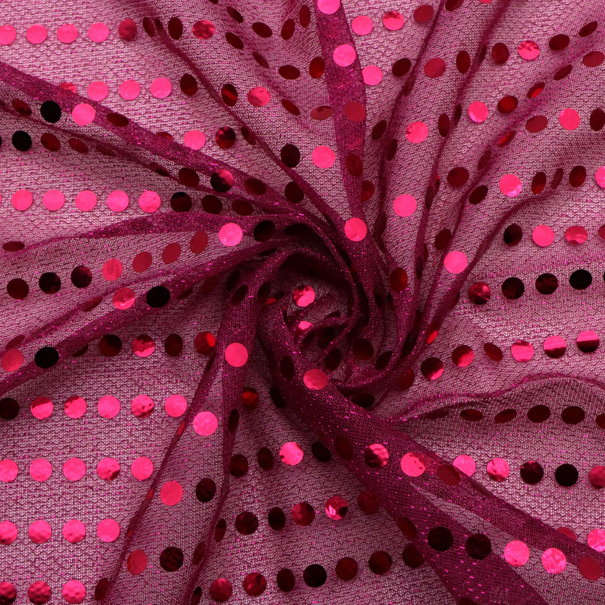 TEMU 1pc Tissu Tulle à Paillettes Rondes Brillantes, 43.3X19.68 Pouces Pré-Coupé en Polyester avec Paillettes à Pois de 5 mm, Tissu Métallique pour