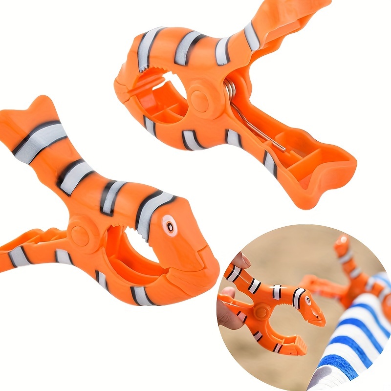 

Colorful Clown Fish Beach Towel Clips - Securely Fasten Your Towel To Chairs, Perfect For Patio & Pool Parties - Available In 1/2/4/8 Piece