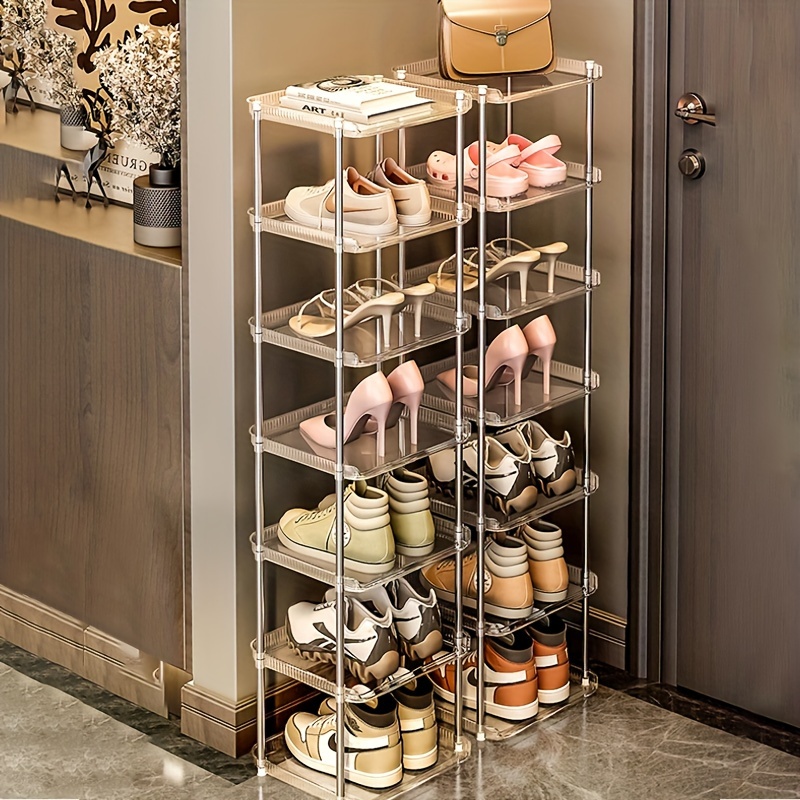  Zapatero de madera para zapatos, estante de almacenamiento de  múltiples capas, ahorro de espacio, puerta simple y económico, con cajón  para montaje de llaves de zapatos : Hogar y Cocina