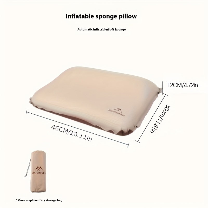 TEMU Oreiller gonflable automatique portable, oreiller confort 3D, oreiller à rebond élastique , adapté aux de camping air