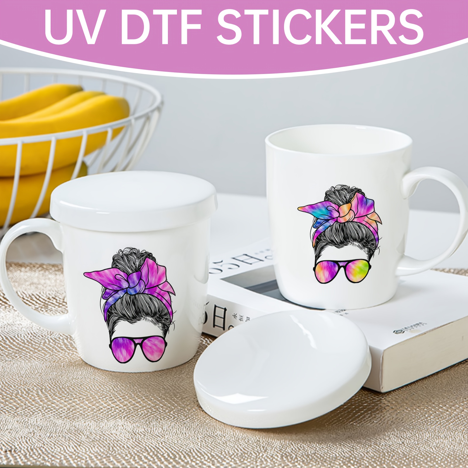 12pcs CHNVICK Messy Bun Self Adhesive Stickers Set for DIY Crafts