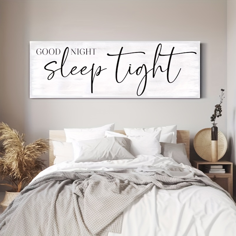 

1pc Good Night Sleep Tight Sign Canvas Print Wall Art Master Bedroom Sign Over Bed Farmhouse Home Decorations Inspirational Bedroom Decor No Framed