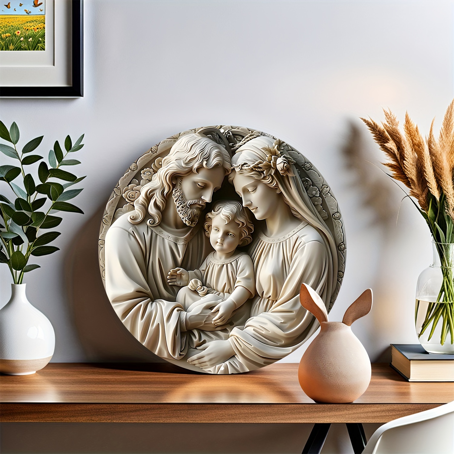  circular aluminum wall art 8x8 inch perfect for home office decor living room bathroom garage bar cafe details 1