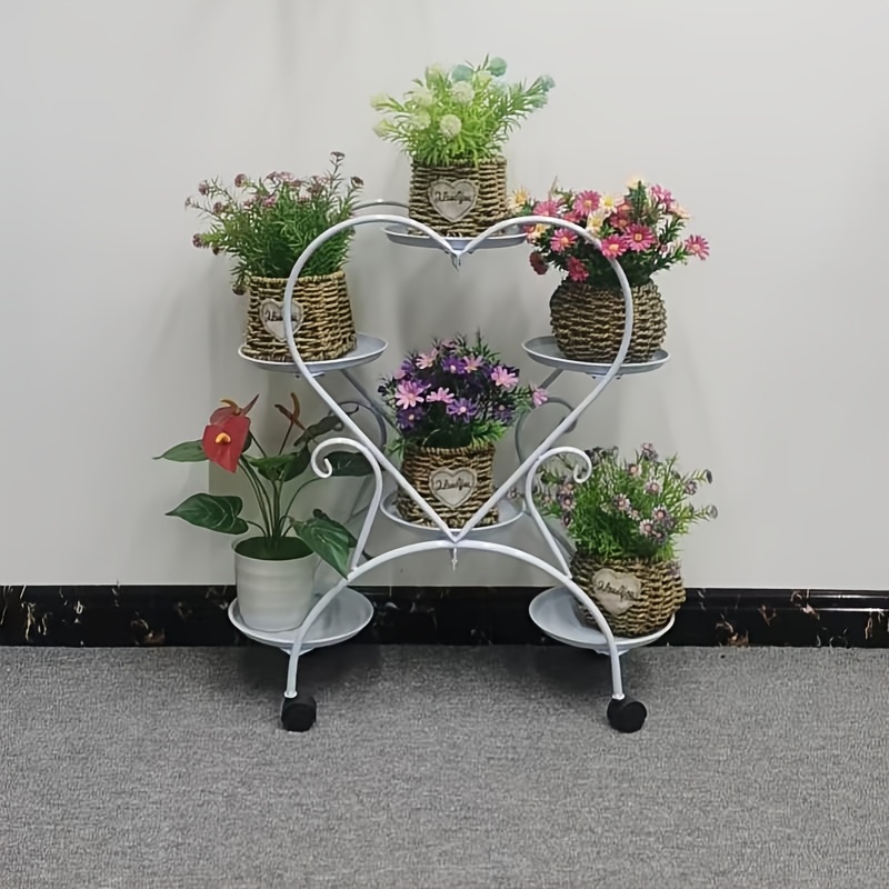 Creative Heart-shaped Flower Stand Flower Stand, Light Luxury Wrought Iron Flower Stand, Room Decoration Floor Flower Stand