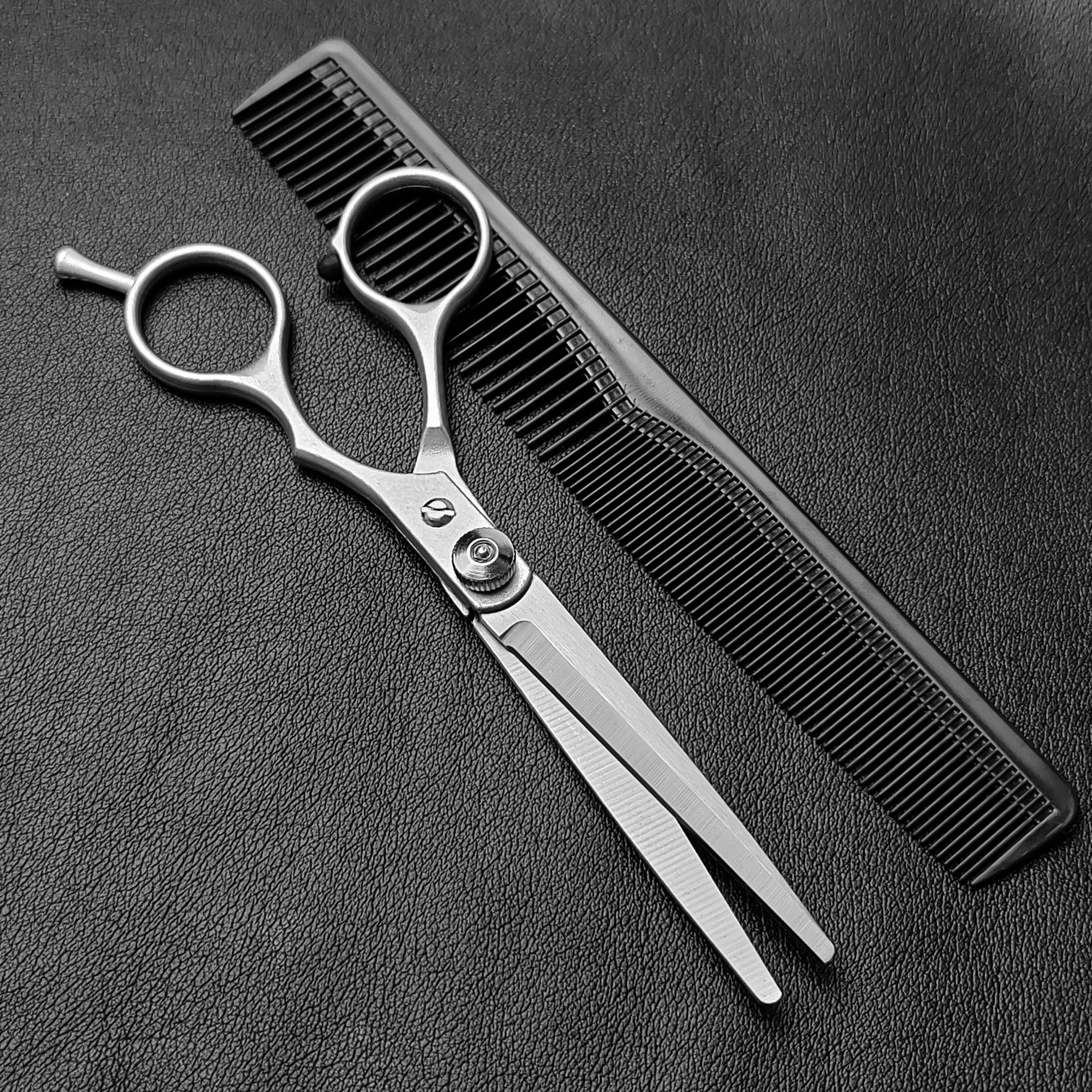 Image of Hair Cutting Scissors Haircut Shears For Hair Cutting, Hair Trimming Scissors Beard Scissors , 6 Inch Scissors With Comb Set For Haircuts And Trims