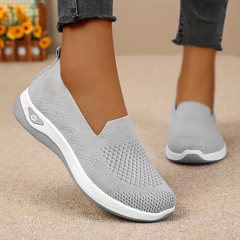 Image of Women's Lightweight Breathable Sneakers - Casual And Comfortable Low-top Shoes With Mesh Upper And Pvc Sole, Olive Green, Casual Footwear | Mesh , Suitable For , Women's Mesh Sneakers, Women Shoes