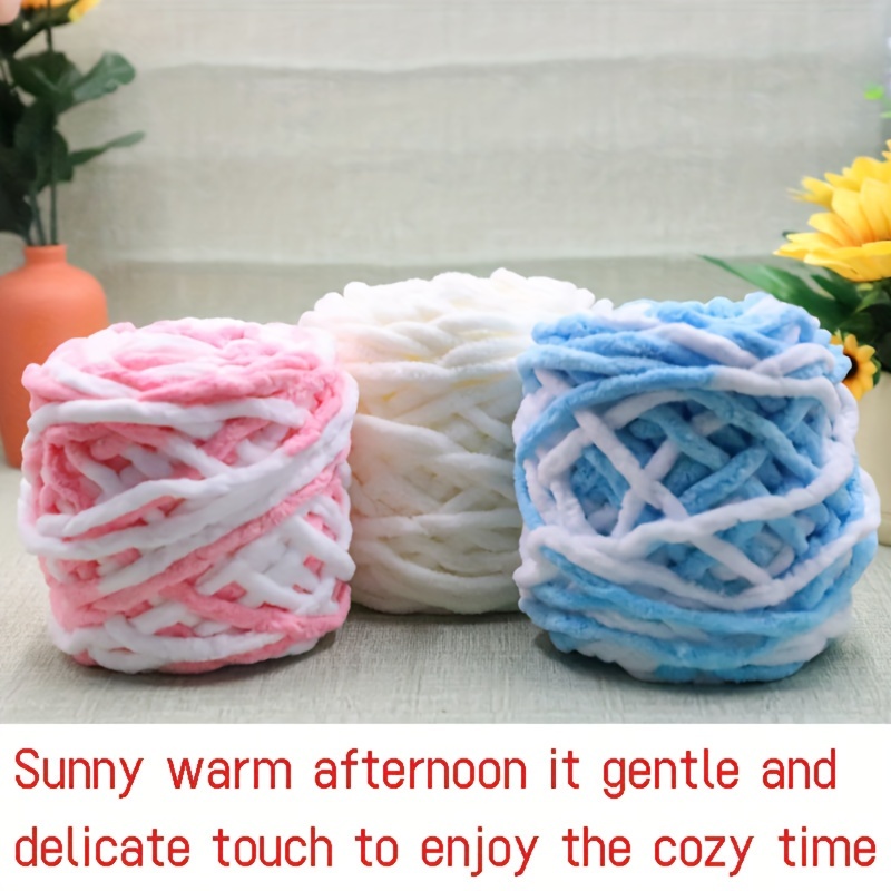 

4 Bundles Of Ice Thread Bundle Set 1 Bundle 95-100g Polyester And Comfortable Chenille Yarn Suitable For Knitting Scarves, Hats, Blankets, Slippers, Bags, Handmade Diy Knitting Thick Knitted