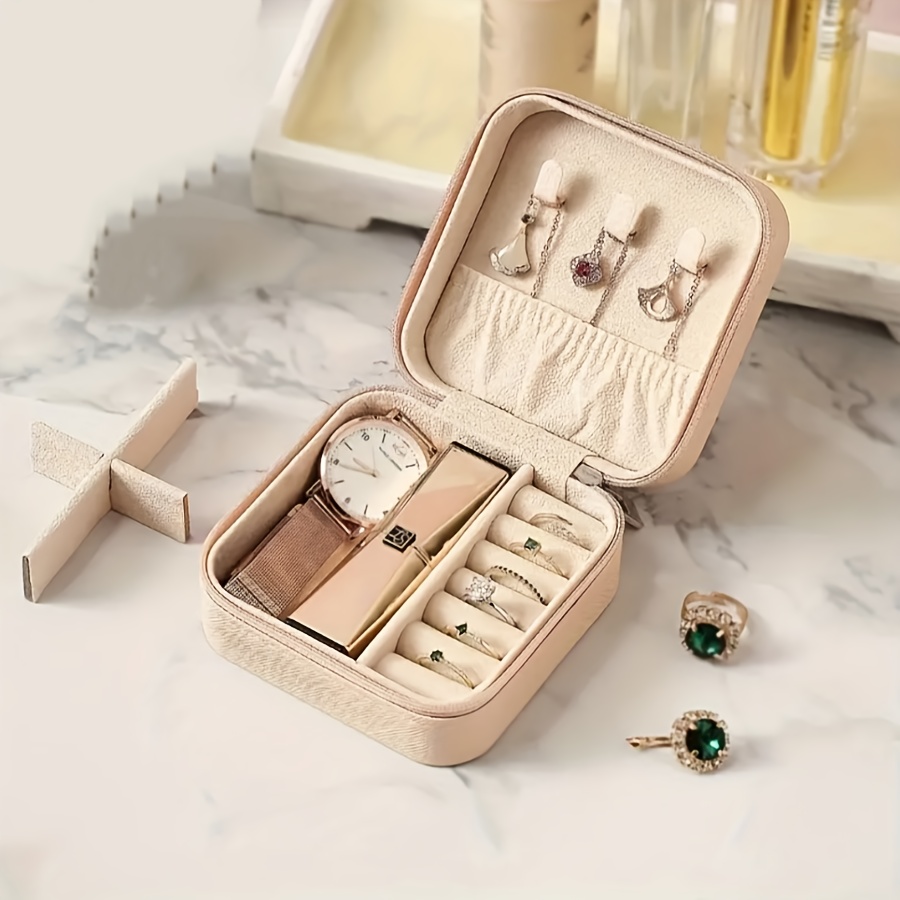 20pcs Mini Jewelry Box Set, Zippered Storage for Rings & Earrings