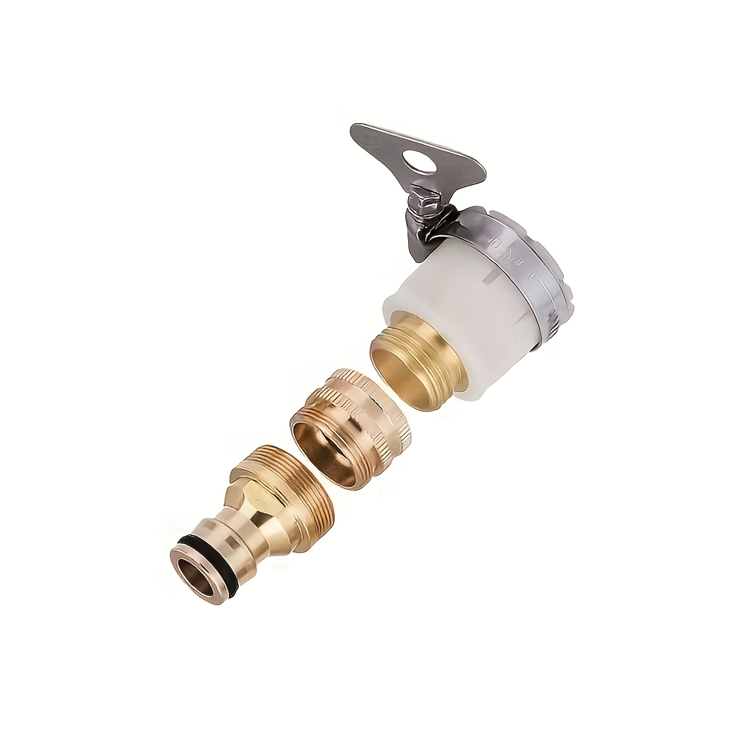 Image of 3pcs Versatile 3-in-1 Faucet Adapter With A Sturdy Connector Adjustable From 18mm To 32mm, Ideal For Rv Kitchens, Bathrooms, Garden Hoses And Appliances