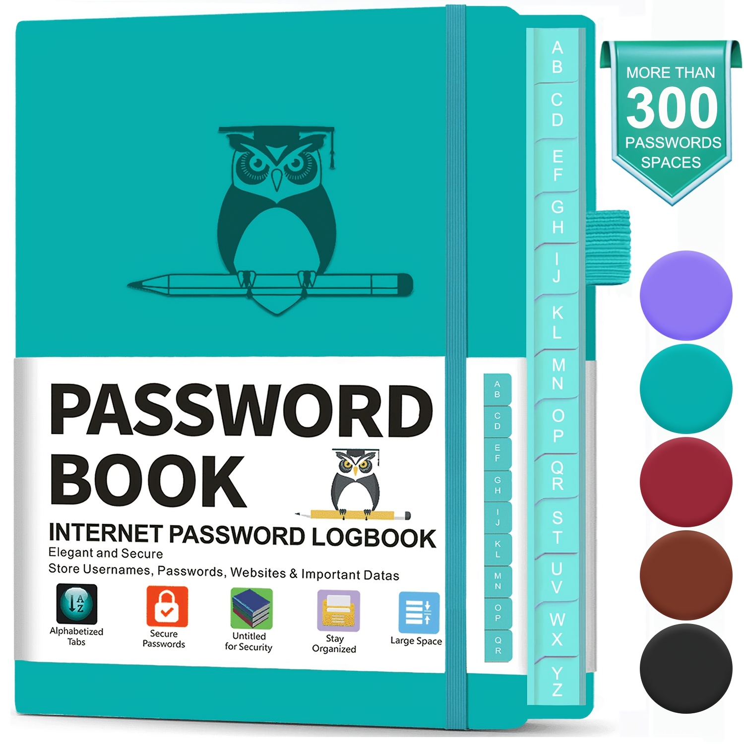 Password Book With Alphabetical Tabs, Hardcover Keeper Book, Internet Accounts Logbook, Wesite Login Organizer For Computer & Phone, Perfect For Seniors, A6 Pocket Size