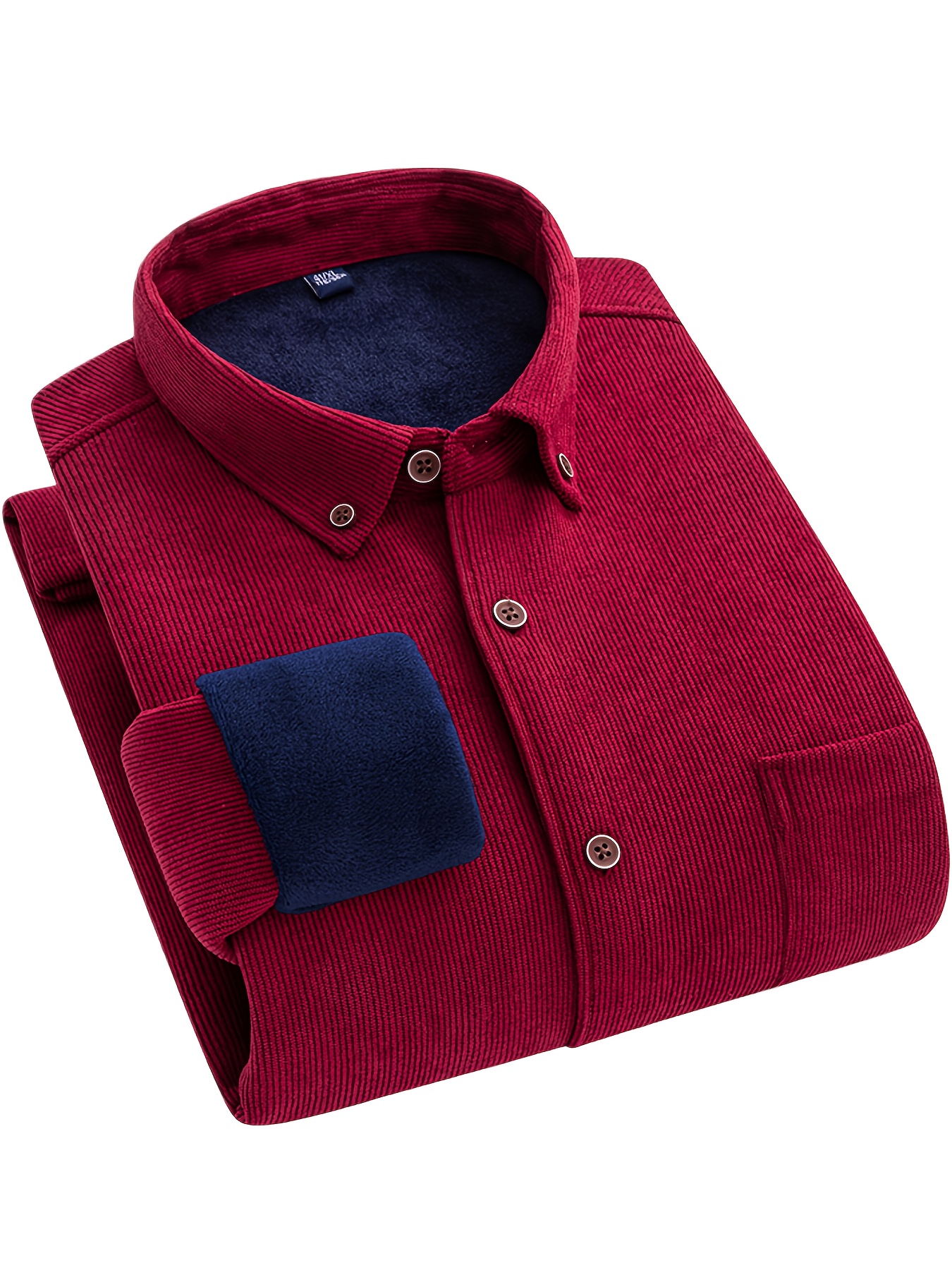 heren overhemd in    , geschikt voor koud   met warme fleece voering, tijdloze look voor heren winter plaid overhemdjasje met dikke isolatie, ideaal voor buiten- en casual kleding. nieuw 2025 heren verdikt corduroy overhemd met fleece voor winter. 0