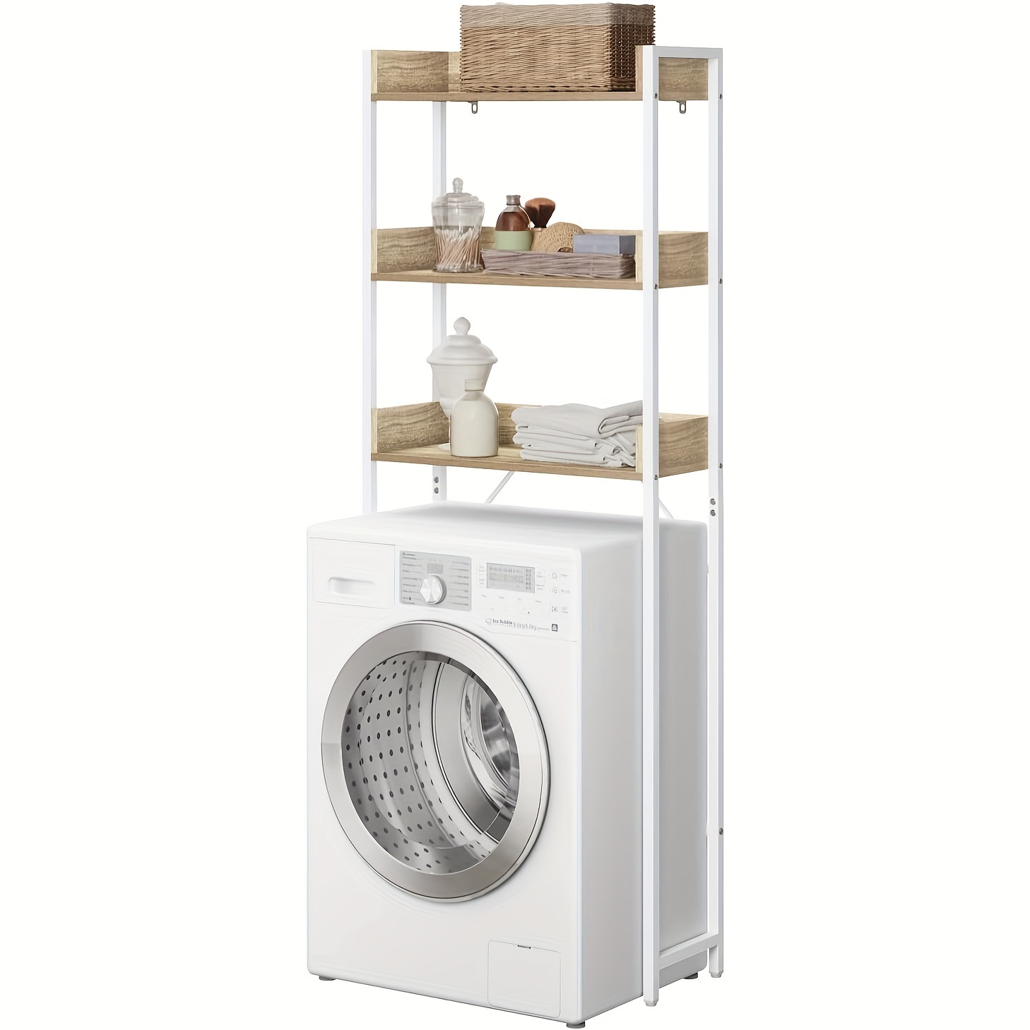 Image of 1pc Toilet Shelf, Bathroom Shelf, Washing Machine Shelf, 3-tier Bathroom Shelf, Space- Shelf Above Washing Machine Toilet, Adjustable, Multifunctional
