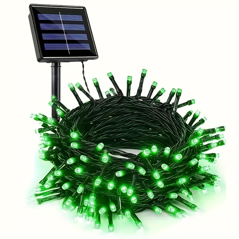 

1pc 100 Led Solar Outdoor String Lights, Green Patrick's Day Light, Auto On/off Waterproof Solar Powered Patrick's Day Halloween Christmas Decorative Light, For Yard, Fence, Balcony, Party Decoration