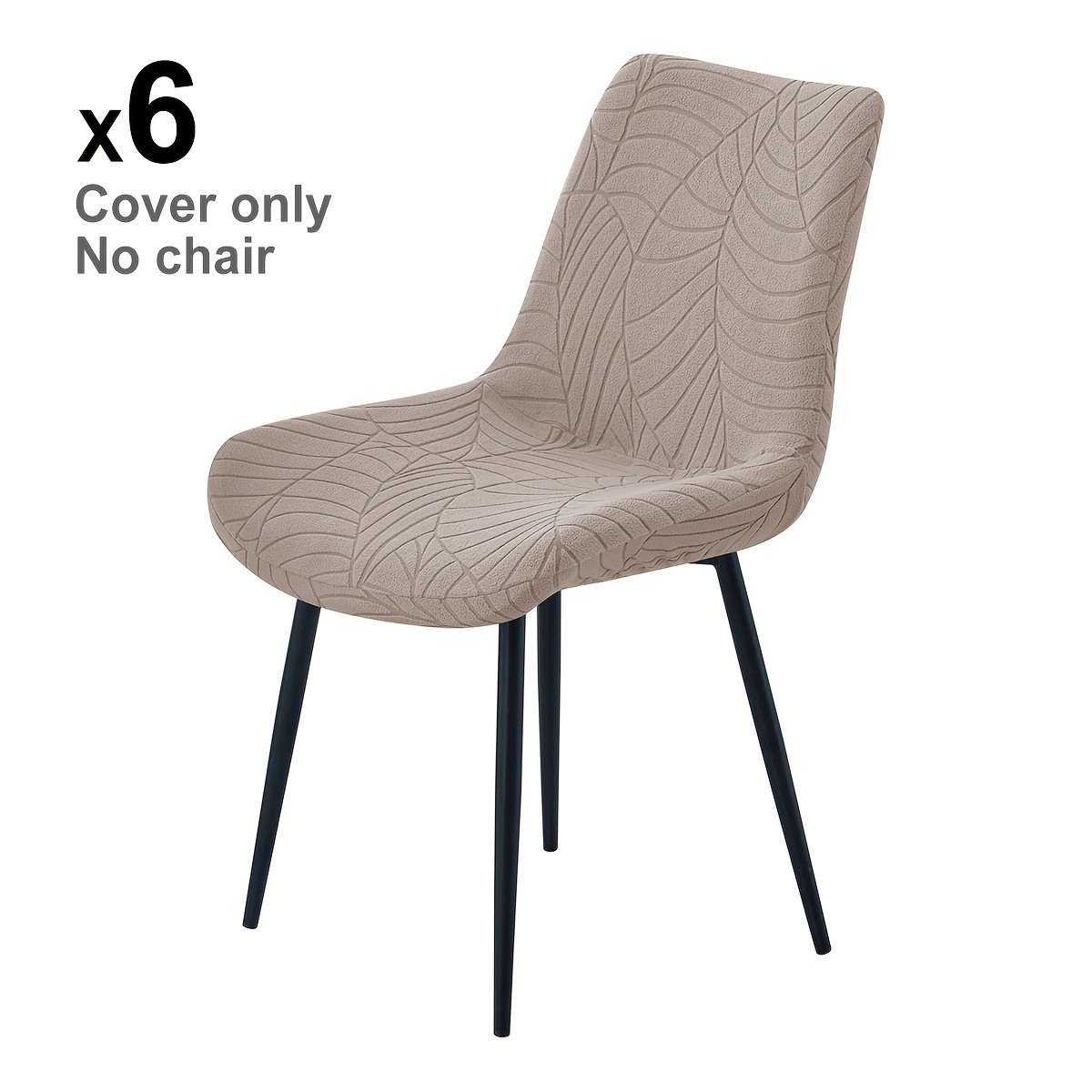 TEMU 4/6 housses de chaise en peluche à motif de feuilles avec un design incurvé, extensibles et ajustées pour protéger les chaises de salle à manger