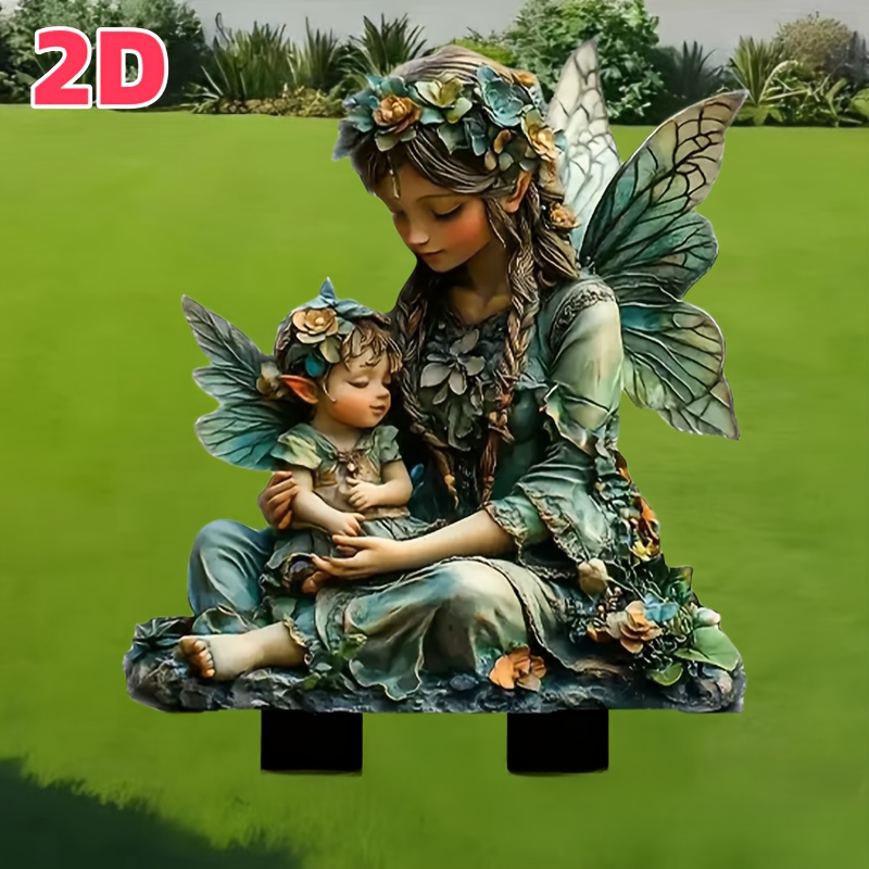 

2d Green Fairy Bohemian Style Acrylic Garden, Suitable For Potted Plants, Lawns, Etc