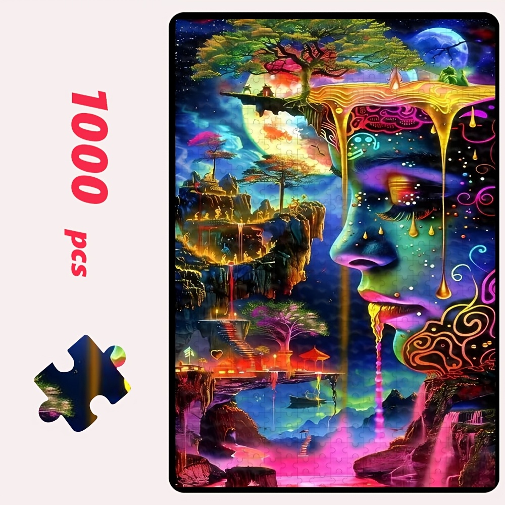 TEMU 500pcs/1000pcs Adult Jigsaw Puzzle, Large Puzzle Gift For Family Interaction, Diy Puzzle For Home Decor, High-quality Family Fun Puzzle Designed