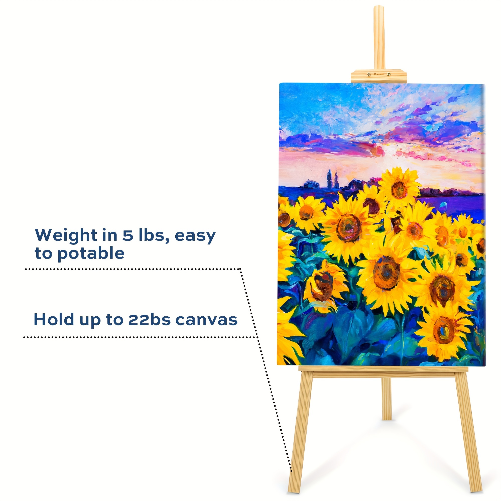 

Deli 1pc Wooden Painting Easel, Adjustable Easel For Canvas Wedding Signs, To 48", Art Easel For Adults Beginners Artist