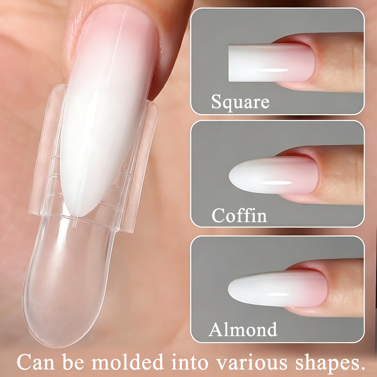 60pcs Square Sandwich Dual Nail Forms for Gel Extensions