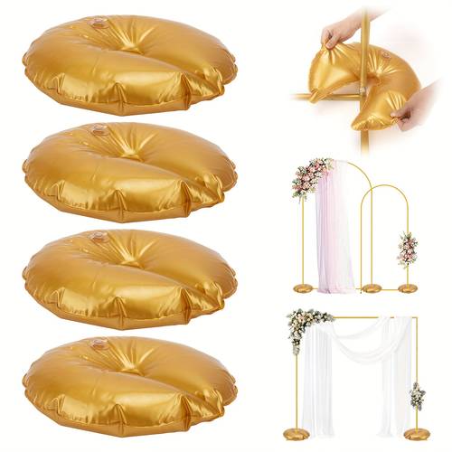 item picture set of 4 bags for arch stands heavy duty fillable base suitable for party decorations reusable with weight self sealing metal ends event stabilizer supplies suitable for weddings birthdays anniversary parties for party hosts
