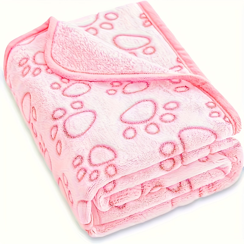 Image of 1pc Print Dog Blanket - Cozy Insulated Sleep Mat For Puppies & Dogs, Adorable Polyester Bedding With Paw Patterns, Perfect For Snuggling And Napping, Pet Blanket