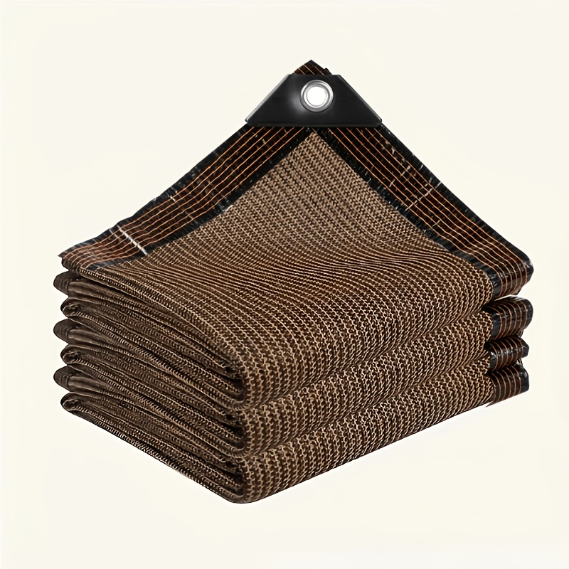 TEMU Toile d'ombrage marron épaissie et cryptée pour protection de l'intimité, filet pare-soleil -poussière et -soleil, isolante thermique pour cour,
