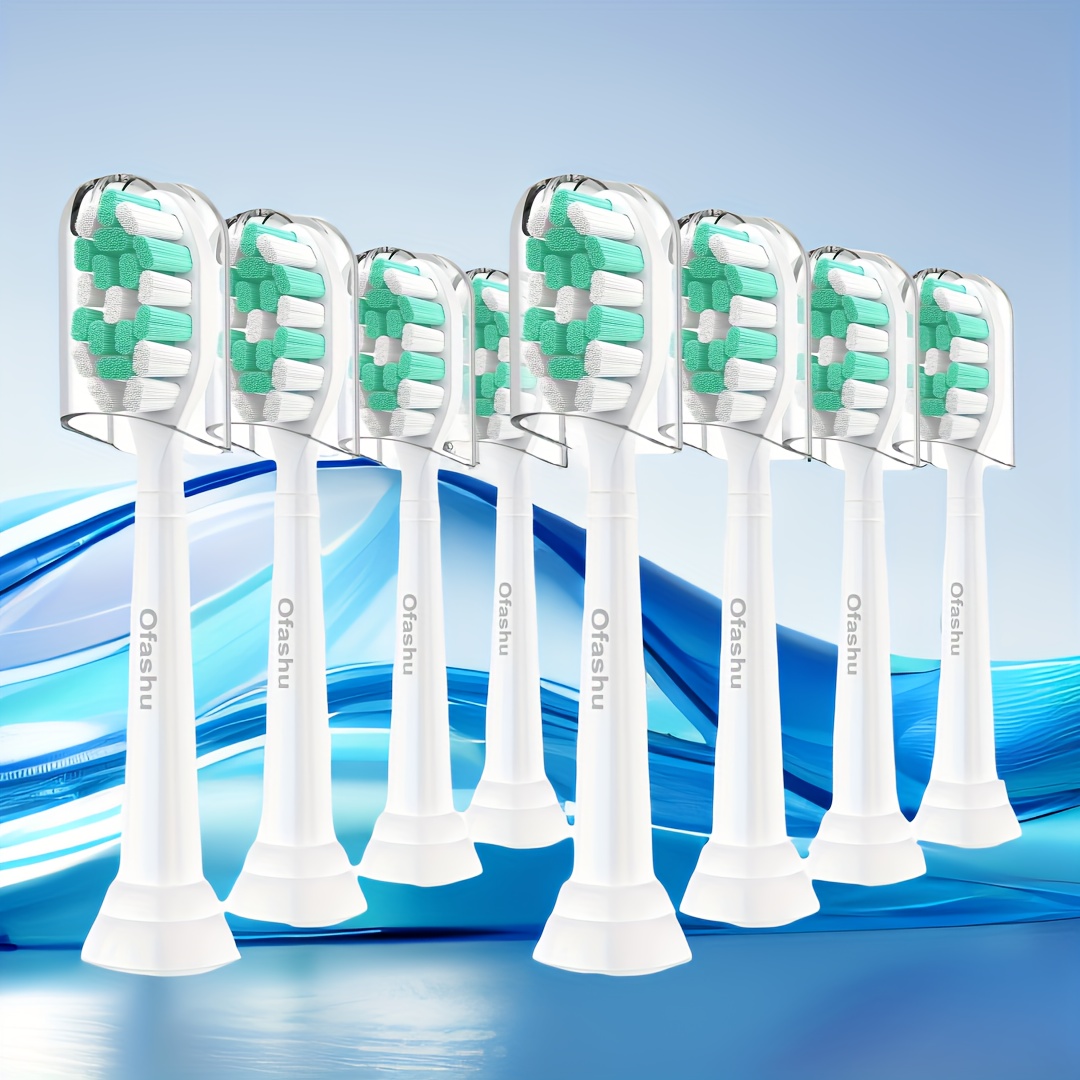 

8 Pack Toothbrush Heads For Philips : Compatible With Protective Clean, , C2, C1, G2, W, 4100, 5100, Hx9023, Hx6250, 2 Series Snap-on, White, Soft, Fragrance-free, Ofashu Brand