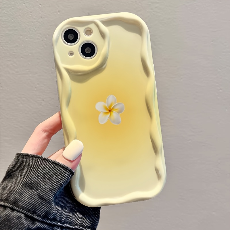 TEMU Phone Case - 1pc Gradient Chrysanthemum Petal Pattern Wavy Phone Case, Multi-functional Shockproof Lightweight Tpu Camera Cover, Suitable For