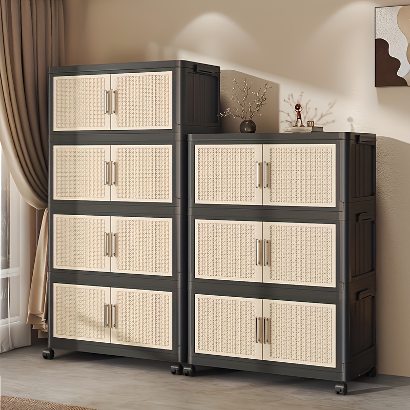 Large-Capacity Plastic Storage Bin with Lid, Foldable Storage Bin