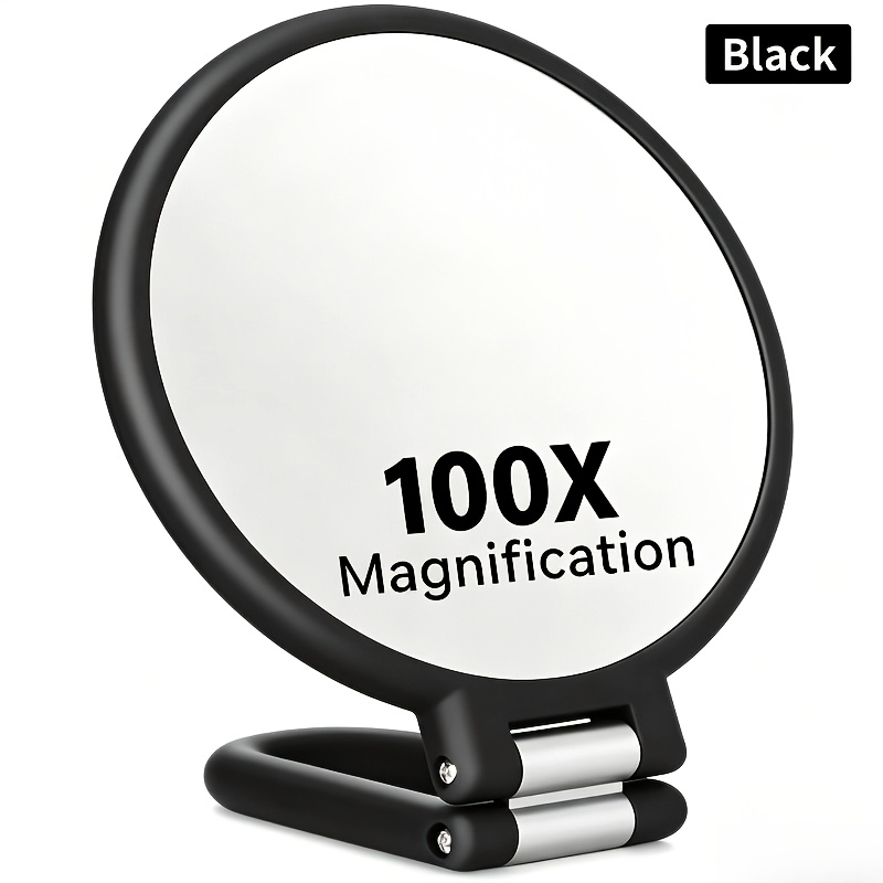 TEMU loupe Ultra HD 100X, de beauté HD double face 1X normal et loupe de détail 100X, poignée rotative à 360° et support pliable, de beauté portable,