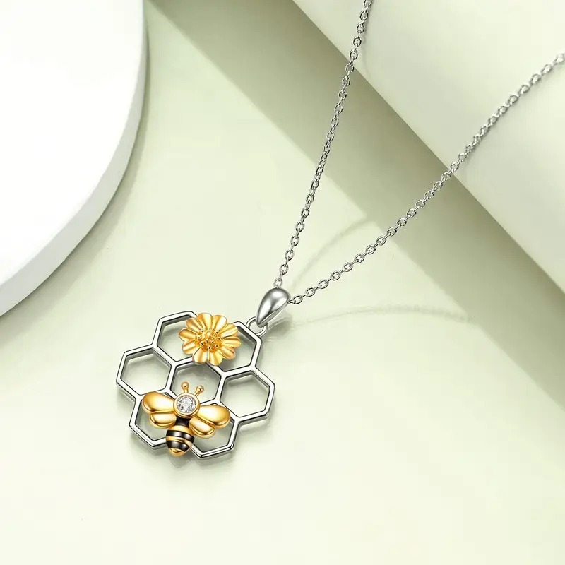 boho chic sunflower honeycomb pendant necklace perfect gift for her on anniversaries birthdays valentines details 4