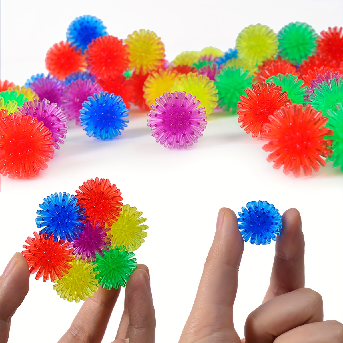 

8-pack Mini Hedgehog Massage Balls, Foot Reflexology, Toys - Random Colors