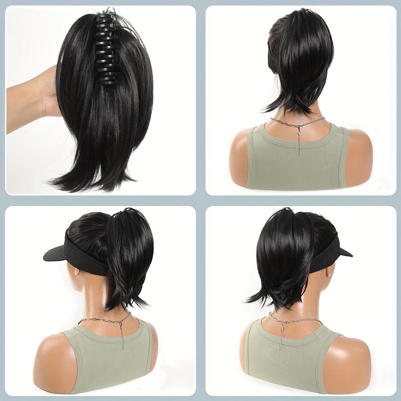 chic claw clip ponytail extension for women straight synthetic hair versatile easy to style details 5
