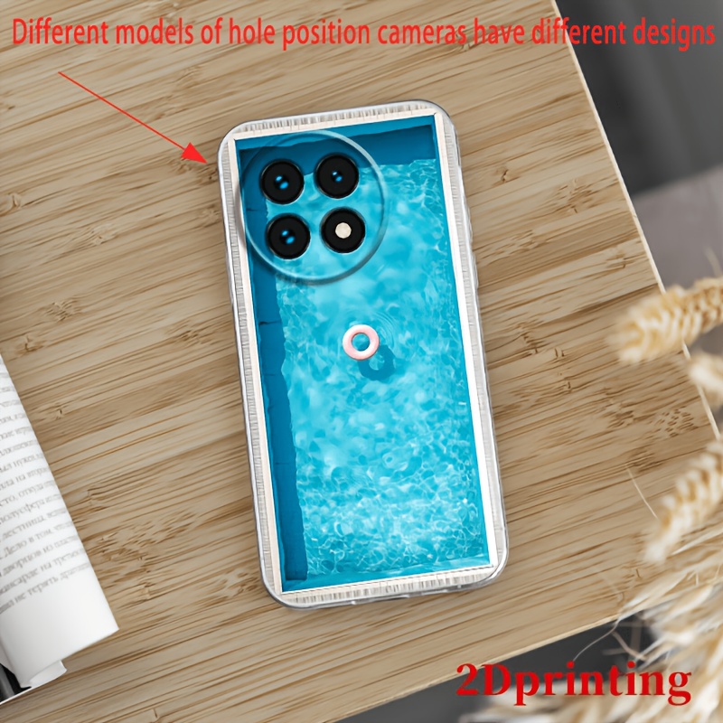 TEMU Phone Case: Pool Pattern Transparent Soft Case Suitable For Oneplus 13 13r 13t 12 11 9rt 8t 7tpro 6 5 Ace Ace5 2v 3 Nord Ce 4 2t Lite 300 1 