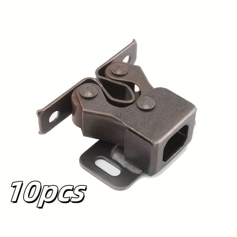 Set Of 10 Rv Cabinet Locks Featuring Double Wheel Buckles, Designed For Low Foot Doors. Bronze Bead Pulleys And Flat Foot Clips Are Essential Hardware For Rv Furniture.