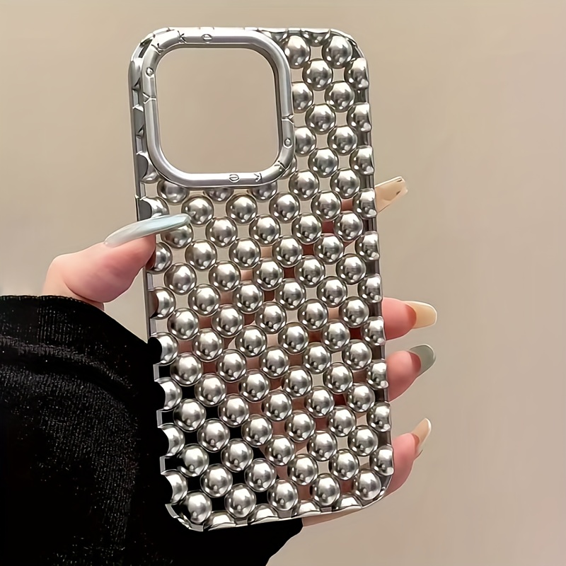 TEMU Phone Case - Soft Phone Case With Luxury Electroplated 3d Beads, Designed For Heat Dissipation, Compatible With Iphone 17promax, 17pro, 17, 16,